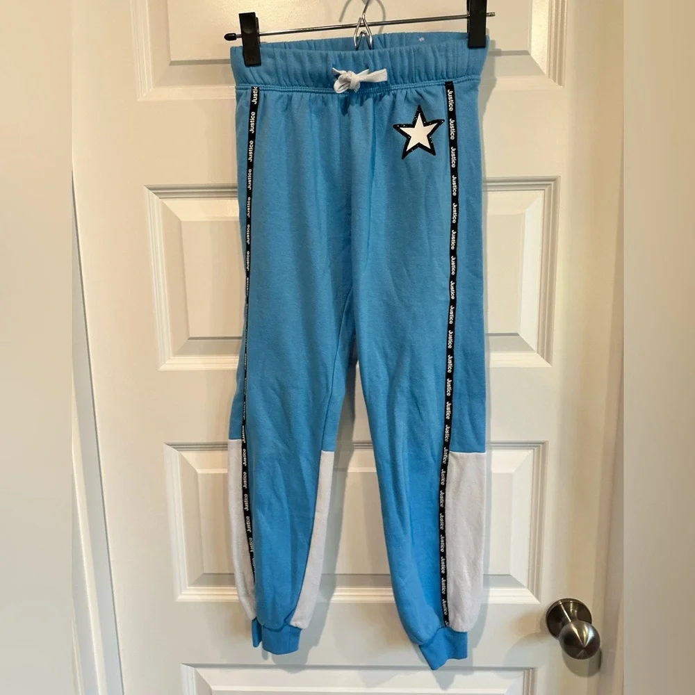 Justice Girls Medium Gymnast Hoodie & Joggers Set – Malibu Aqua - EUC